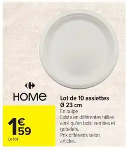 Carrefour Home Lot de 10 assiettes offre