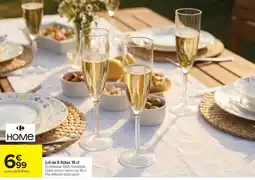 Carrefour Home Le lot de 6 flûtes offre