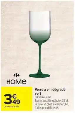 Carrefour Home Verre à vin dégradé vert offre