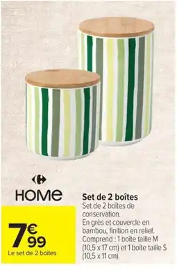 Carrefour Home Set de 2 boîtes offre