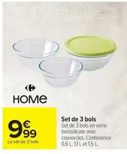 Carrefour Home Set de 3 bols offre