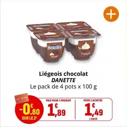 Coccimarket Liégeois chocolat danette offre