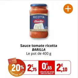 Coccimarket Sauce tomate ricotta barilla offre