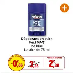 Coccimarket Déodorant en stick williams offre
