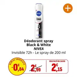 Coccimarket Déodorant spray black & white nivea offre
