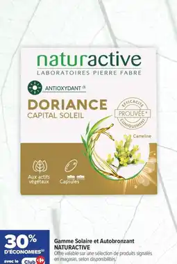 Carrefour maPara parapharmacie Gamme solaire et autobronzant naturactive offre