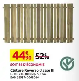 Mr Bricolage Clôture réverso classe iii offre