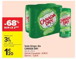 Carrefour Market Soda Ginger Ale CANADA DRY offre