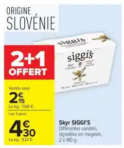 Carrefour Skyr Siggi's offre