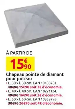 Mr Bricolage Chapeau pointe de diamant pour poteau offre