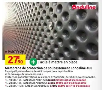 Membrane de protection de soubassement fondaline 400
