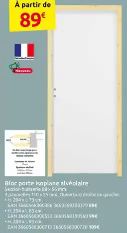 Mr Bricolage Bloc porte isoplane alvéolaire offre
