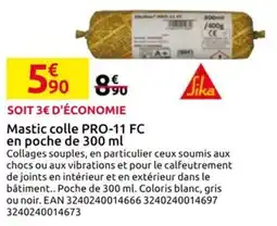 Mr Bricolage Mastic colle PRO-11 FC en poche offre