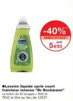 Monop' Lessive liquide cycle court fraicheur intense dr beckmann offre