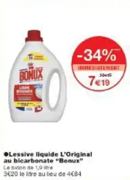 Monop' Lessive liquide l'original au bicarbonate bonux offre