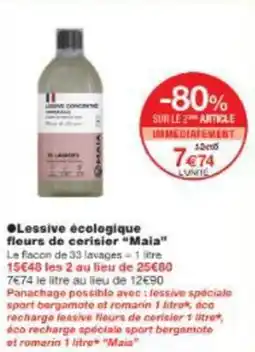 Monop' Lessive écologique fleurs de cerisier maia offre