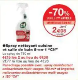 Monop' Spray nettoyant cuisine et salle de bain 5-en-1 cif offre