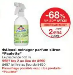 Monop' Alcool ménager parfum citron paulette offre