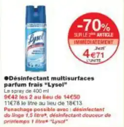 Monop' Désinfectant multisurfaces parfum frais lysol offre