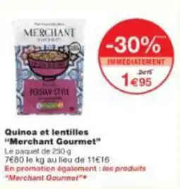 Monop' Quinoa et lentilles merchant gourmet offre