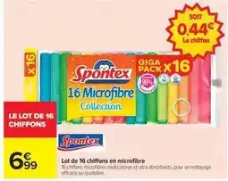 Carrefour Drive Spontex - lot de 16 chiffons en microfibre offre
