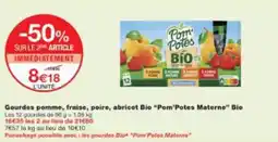 Monop' Gourdes pomme fraise poire abricot bio pom'potes materne bio offre