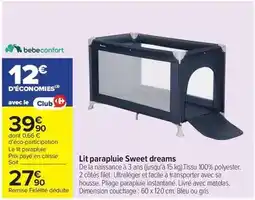 Carrefour Drive Bébé confort - lit parapluie sweet dreams offre