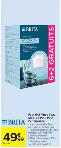 Carrefour Drive Brita - pack 6x2 filires à eau maxtra pro-pure performance offre