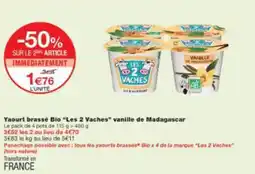 Monop' Yaourt brassé bio les 2 vaches vanille de madagascar offre