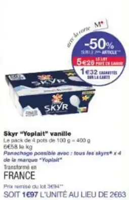 Monop' Skyr yoplait vanille offre