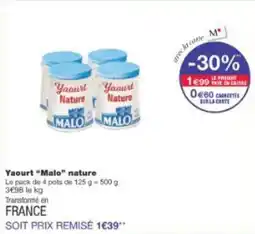 Monop' Yaourt malo nature offre