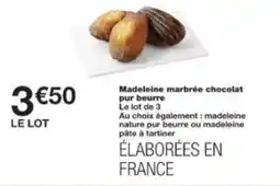 Monop' Madeleine marbrée chocolat pur beurre offre