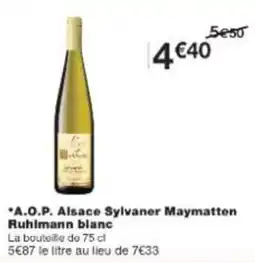Monop' A.o.p. alsace sylvaner maymatten ruhlmann blanc offre