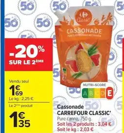 Carrefour Cassonade CARREFOUR CLASSIC offre