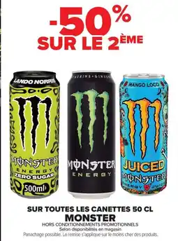 Carrefour SUR TOUTES LES CANETTES MONSTER offre