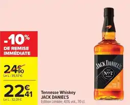 Carrefour Tennesse Whiskey JACK DANIEL'S offre