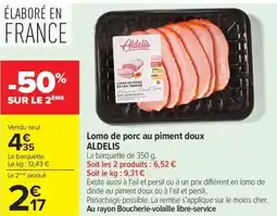 Carrefour Lomo de porc au piment doux ALDELIS offre