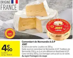 Carrefour Camembert de Normandie A.O.P JORT offre