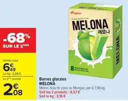 Carrefour Barres glacées MELONA offre