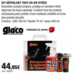 Autobacs GLACO Kit déperlant tout-en-un vitres offre