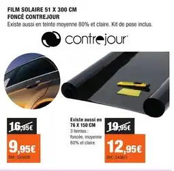 Autobacs Film solaire foncé contrejour offre
