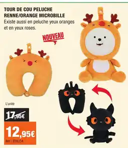 Autobacs Tour de cou peluche renne/orange microbille offre