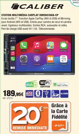 Autobacs CALIBER Station multimédia carplay rmd901dab-cp offre