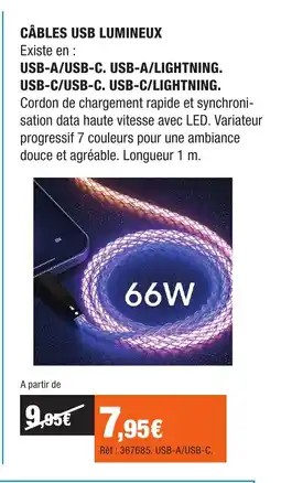 Autobacs Câbles usb lumineux offre
