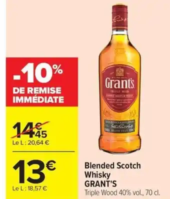 Carrefour Market GRANT'S Blended Scotch Whisky offre