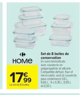 Carrefour Market Set de 8 boites de conservation offre