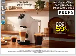 Carrefour Market KRUPS Machine à café Muti boissons NESCAFÉ Dolce Gusto Genio S offre