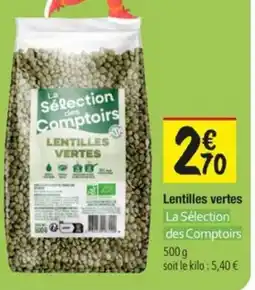 Les Comptoirs de la Bio La Sélection des Comptoirs Lentilles vertes offre