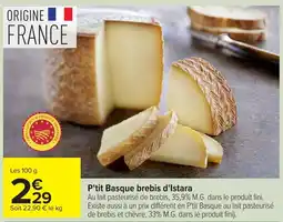 Carrefour P'tit Basque brebis d'Istara offre