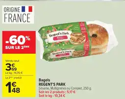 Carrefour REGENT'S PARK Bagels offre